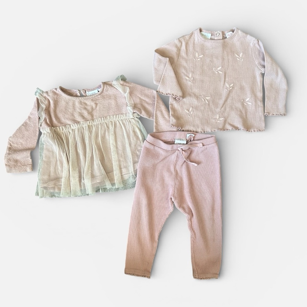 ZARA baby girl 9-12 months bundle Soft Pink Baby Clothing Set